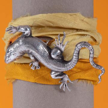 Lizard Bracelet with Sari, silver [2]