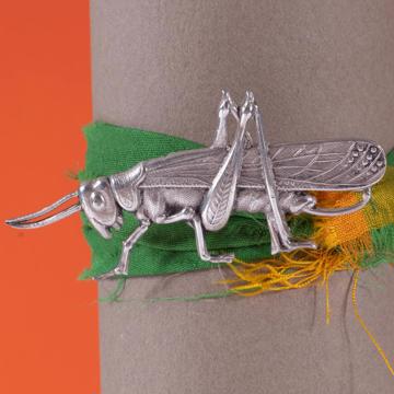 Grasshopper Bracelet with Sari, silver [2]