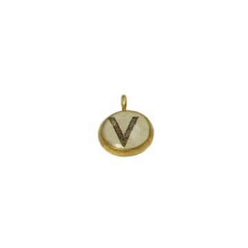 Alphabet Charms in Resin and Gold Plated, multicolor, v [1]