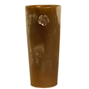 Horn Vase sakura pattern, silver, 14 cm high