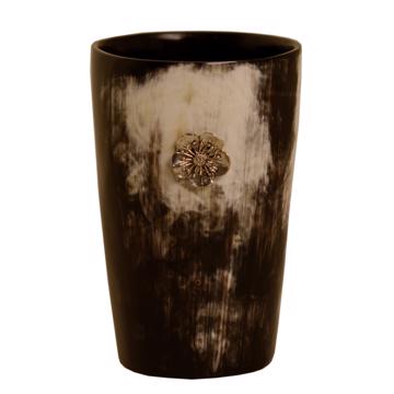 Horn Vase sakura pattern, silver, 10 cm high [4]