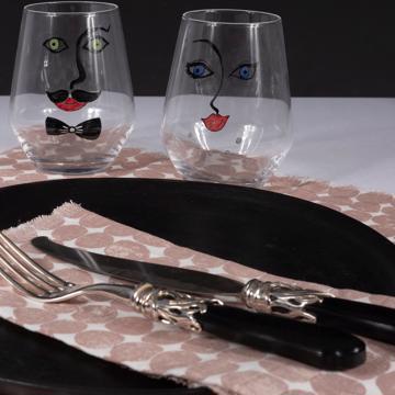 Tablescape with the plate Crato - black colour, multicolor, set with 2 cutlery - saba design [4]