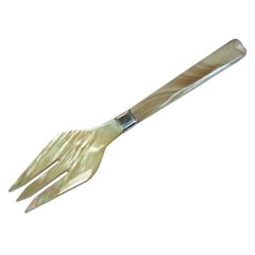 Small fork in mother of pearl and sterling siver, white [3]