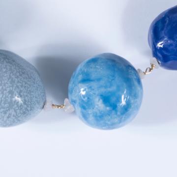 Collier Boule en faïence façonnée, bleu ciel [4]