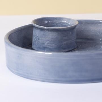 Chanteclerc eggcup in eathenware, blue grey [2]