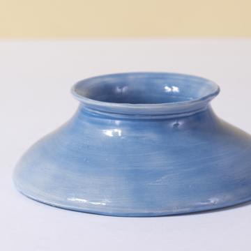 Round Eggcup in earthenware, french blue [2]