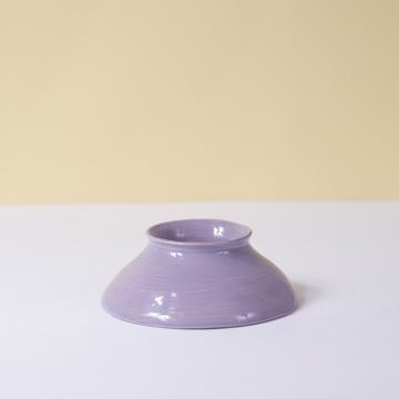 Round Eggcup in earthenware, lila [1]