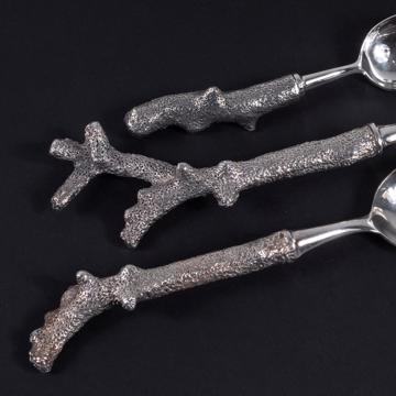 Coral spoon in silver plated, silver, coffee/tea [4]