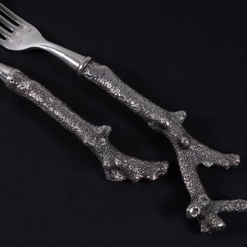 Coral Fork in silver plated, silver, dessert [3]