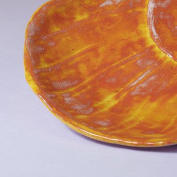 Coupelle Nautile en faïence estampée, orange vif [3]