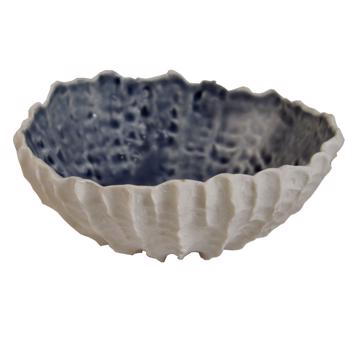 Bol Oursin en Porcelaine façonnée, bleu gris