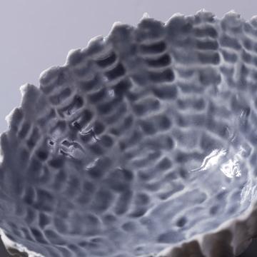Bol Oursin en Porcelaine façonnée, bleu gris [3]