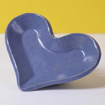Heart saltcellar in sandstone, violet blue  [2]