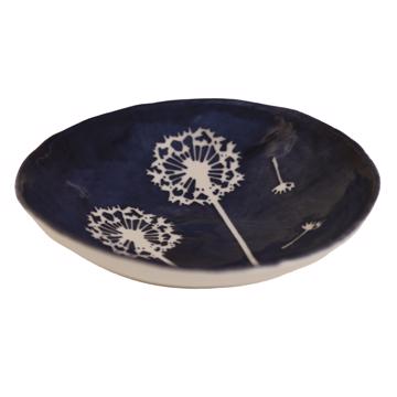 Stencil cup in stamped porcelain , dark blue, dandelion [3]