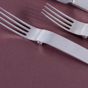 Fourchette et couteau Vague en métal argenté, argent, couteau dessert [2]