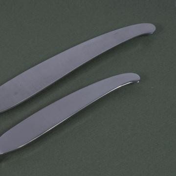 Saba knife in Resin and silver, mat black, dessert [5]