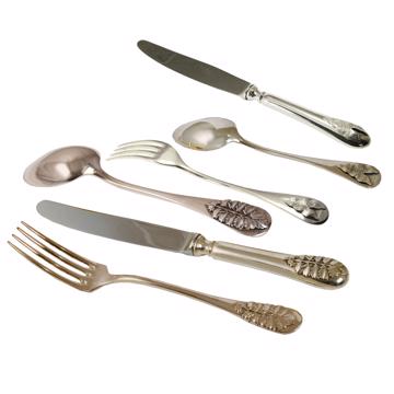 Set for 6 - Silver Leaves cutlery, silver, cutlery set for 6 pers - 36 pieces [2]