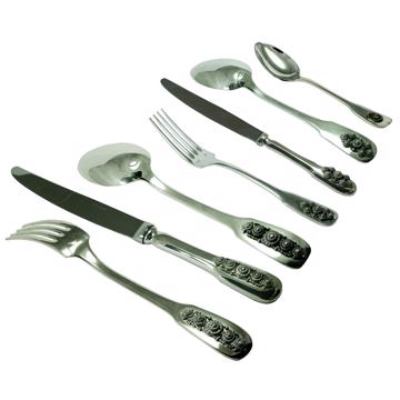 Silver plated Passementerie cutlery, silver, set of 7 [3]