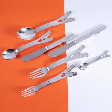 "The Kiss" cutlery in silver plated, silver, set of 7 [1]