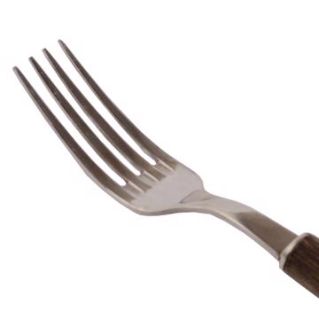 Reed forks in stainless steel, brown, dessert [3]