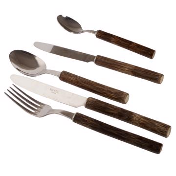 Reed Cutlery in stainless steel, brown, set of 5