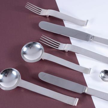 Vague cutlery in silver plated, silver, set of 7 [2]