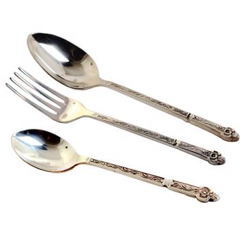 Florian child cutelry in silver plated, silver, set of 3 [4]