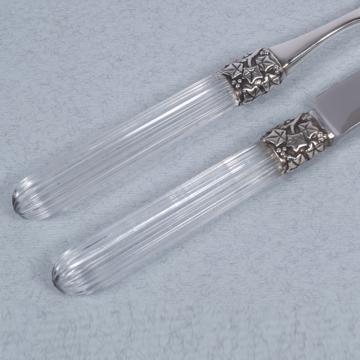 Fidélio Cutlery in silver plated and cristal, transparent, set of 2 [2]
