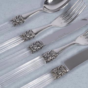 Fidélio Cutlery in silver plated and cristal, transparent, set of 5 [2]