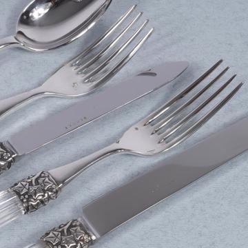 Fidélio Cutlery in silver plated and cristal, transparent, set of 5 [4]