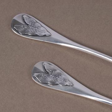Silver leaves fish cutlery in silver plated, silver [2]