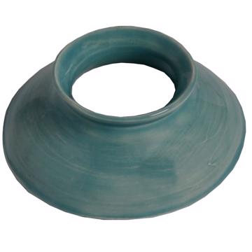 Round Eggcup in earthenware, sea green [3]