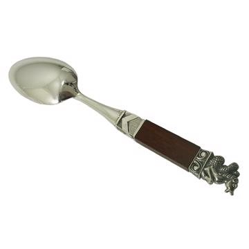 Neptune spoons in wood and silver plated, dark red, dessert [3]