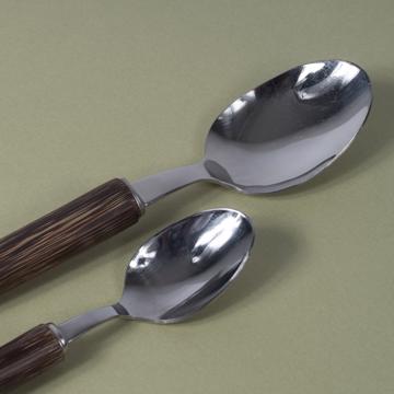 Reed spoons in stainless steel, brown, coffee/tea [2]
