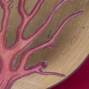 Coral plates in decoupage under glass, gold, coral 8 [2]