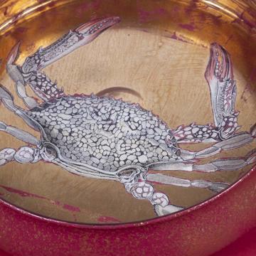 Coupe Crabe en Découpage sous verre, or [2]