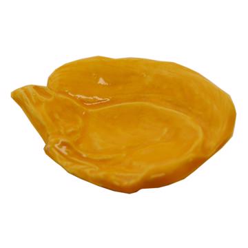 Squirell Cup in earthenware, yellow orange