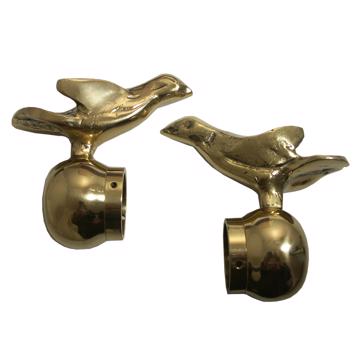 Embout de tringle à rideau Oiseau en laiton, bronze [3]