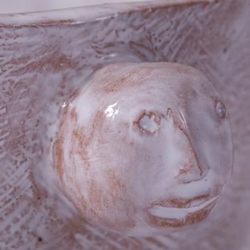 Face bowl in stamped earthenware, snow white, with the plate [3]