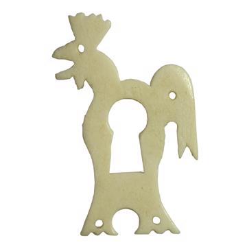 Key hole in Sculpted Bone, white, rooster [3]