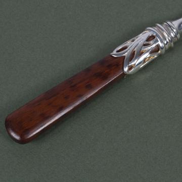 Saba cake fork in wood and silver, brown [2]