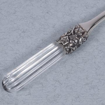 Fourchette à huître Fidélio en cristal et métal argenté, transparent [2]