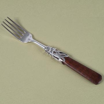 Saba cocktail fork in wood and silver, brown [5]
