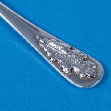 Silver leaves 2 tooth fork in silver plated, silver [2]