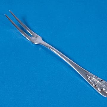 Silver leaves 2 tooth fork in silver plated, silver [4]