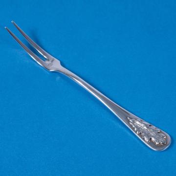 Silver leaves 2 tooth fork in silver plated, silver [1]