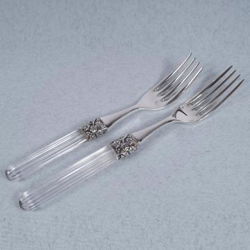 Fourchette Fidélio en cristal et métal argenté, transparent, table  [1]