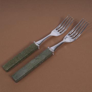 Galuchat fork in real leather