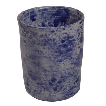 Sponge Cup in turned earthenware, dark blue