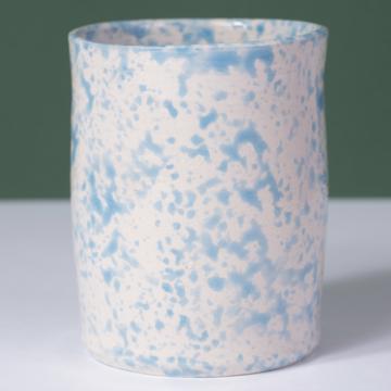 Sponge Cup in turned earthenware, sky blue [2]